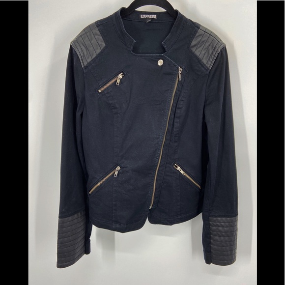 Express Jackets & Blazers - EXPRESS Black Military Moto Jacket S